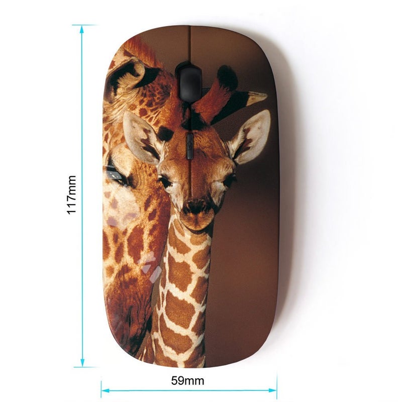 KOOLmouse [ Optical 2.4G Wireless Mouse [ Giraffe Cub Baby Brown Pattern Orange Africa ] - Image 2